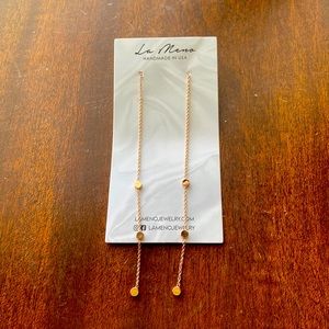 New La Meno Drop Earrings - Rose Gold